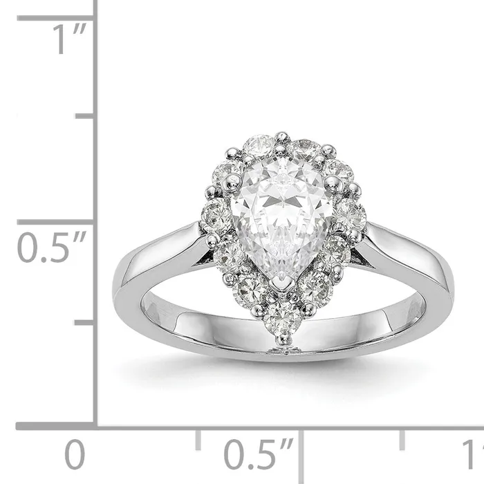 Rings 14k White Gold Pear Halo Engagement Simulated Diamond Ring Goldiacom Rings 14k White Gold Pear Halo Engagement Simulated Diamond Ring Goldiacom