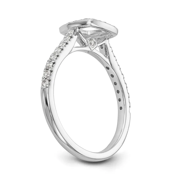 Rings 14K White Gold Peg Set Simulated Diamond Cushion Halo Engagement Ring Goldiacom