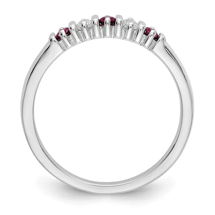Rings 14k White Gold Real Diamond wRuby Band goldiaca