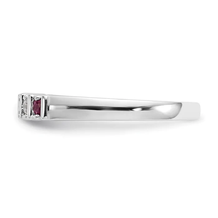 Rings 14k White Gold Real Diamond wRuby Band goldiaca