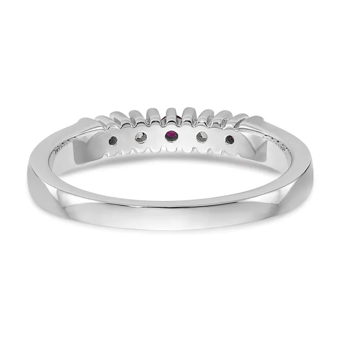 Rings 14k White Gold Real Diamond wRuby Band goldiaca