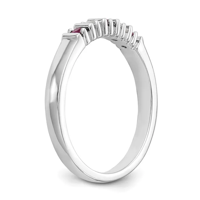 Rings 14k White Gold Real Diamond wRuby Band goldiaca