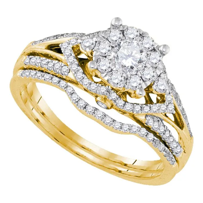 Rings 14k Yellow Gold Diamond Bridal Wedding Ring Set 34 Cttw gndatlanta Rings 14k Yellow Gold Diamond Bridal Wedding Ring Set 34 Cttw gndatlanta