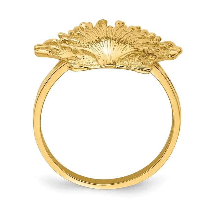 Rings 14K Yellow Gold Lions Paw Shell Ring Goldia