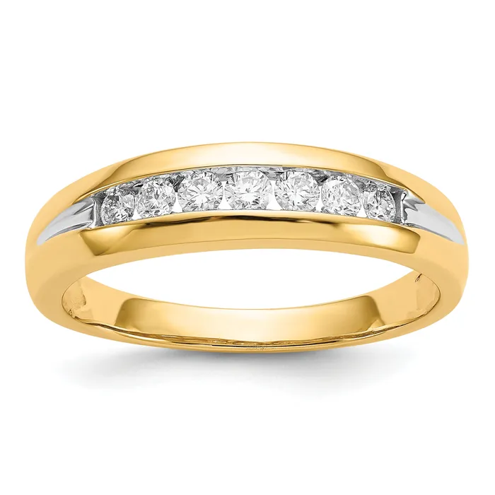 Rings 14k Yellow Gold with White Rhodium 13 Ct Lab Grown Diamond VSSI G Seven Stone Mens Ring Goldia Rings 14k Yellow Gold with White Rhodium 13 Ct Lab Grown Diamond VSSI G Seven Stone Mens Ring Goldia