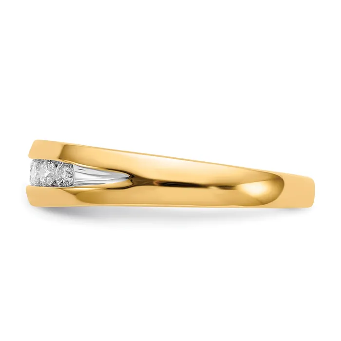 Rings 14k Yellow Gold with White Rhodium 13 Ct Lab Grown Diamond VSSI G Seven Stone Mens Ring Goldia