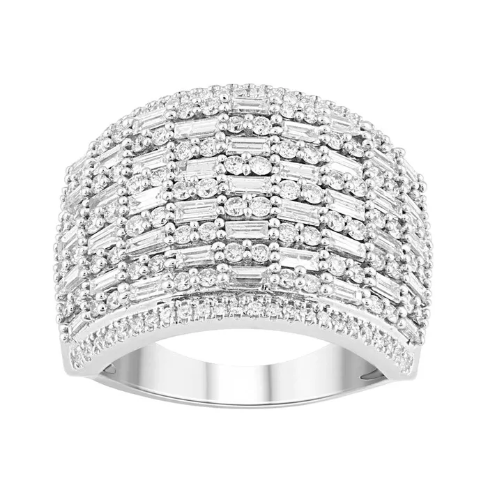 Rings 20 CT TW Composite Natural Diamond MultiRow Ring in Solid 10K White Gold Goldia Rings 20 CT TW Composite Natural Diamond MultiRow Ring in Solid 10K White Gold Goldia