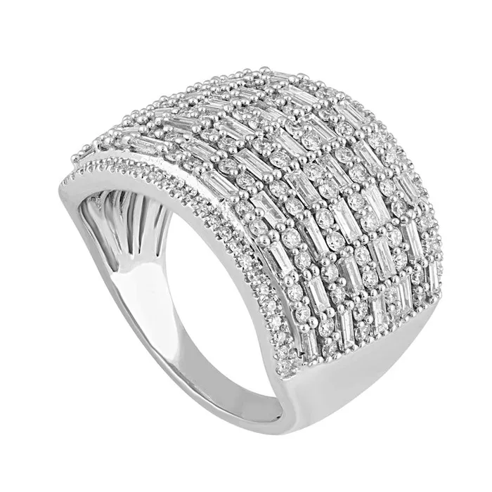 Rings 20 CT TW Composite Natural Diamond MultiRow Ring in Solid 10K White Gold Goldia Rings 20 CT TW Composite Natural Diamond MultiRow Ring in Solid 10K White Gold Goldia