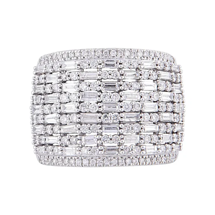 Rings 20 CT TW Composite Natural Diamond MultiRow Ring in Solid 10K White Gold Goldia Rings 20 CT TW Composite Natural Diamond MultiRow Ring in Solid 10K White Gold Goldia