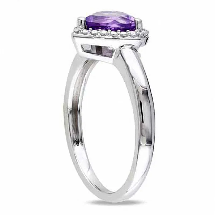 Rings 70mm HeartShaped Amethyst Ring in Sterling Silver Goldia Rings 70mm HeartShaped Amethyst Ring in Sterling Silver Goldia