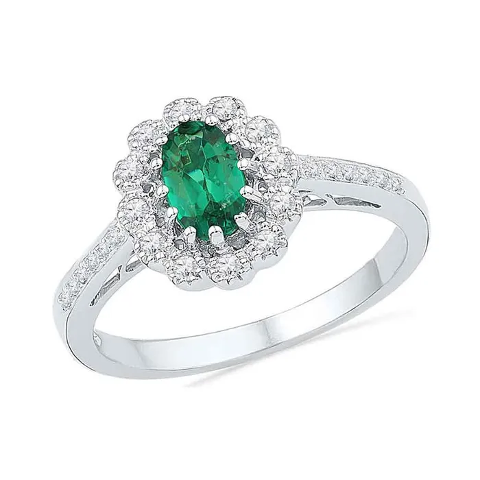 Rings gndatlanta 16CTWDiamond 34CTLEM GEMSTONE LAB CREATED RING