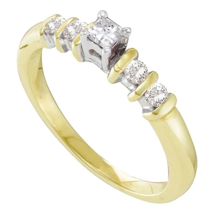Rings gndatlanta 10k Yellow Gold Princess Diamond Solitaire Promise Ring 14 Cttw Rings gndatlanta 10k Yellow Gold Princess Diamond Solitaire Promise Ring 14 Cttw