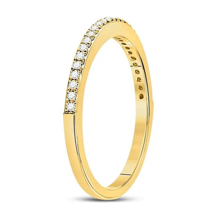 Rings gndatlanta 10k Yellow Gold Round Diamond Single Row Stackable Band Ring 18 Cttw Size 9