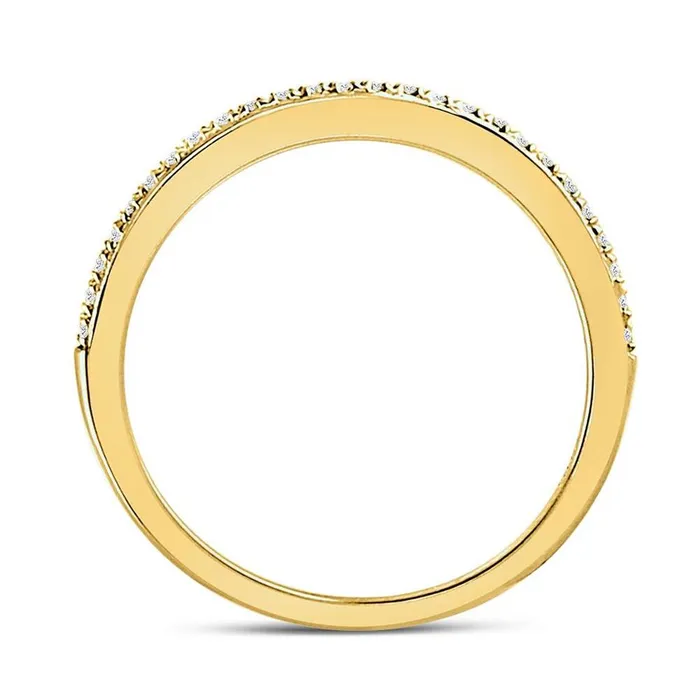 Rings gndatlanta 10k Yellow Gold Round Diamond Single Row Stackable Band Ring 18 Cttw Size 9