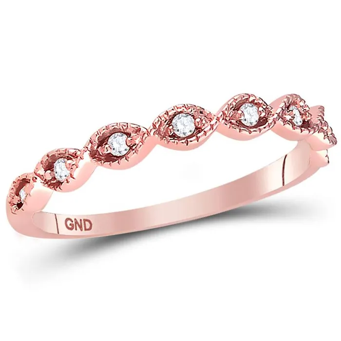 Rings gndatlanta 14k Rose Gold Round Diamond Classic Stackable Band Ring 110 Cttw Rings gndatlanta 14k Rose Gold Round Diamond Classic Stackable Band Ring 110 Cttw