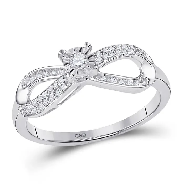 Rings gndatlanta 14k White Gold Round Diamond Infinity Promise Ring 15 Cttw Rings gndatlanta 14k White Gold Round Diamond Infinity Promise Ring 15 Cttw