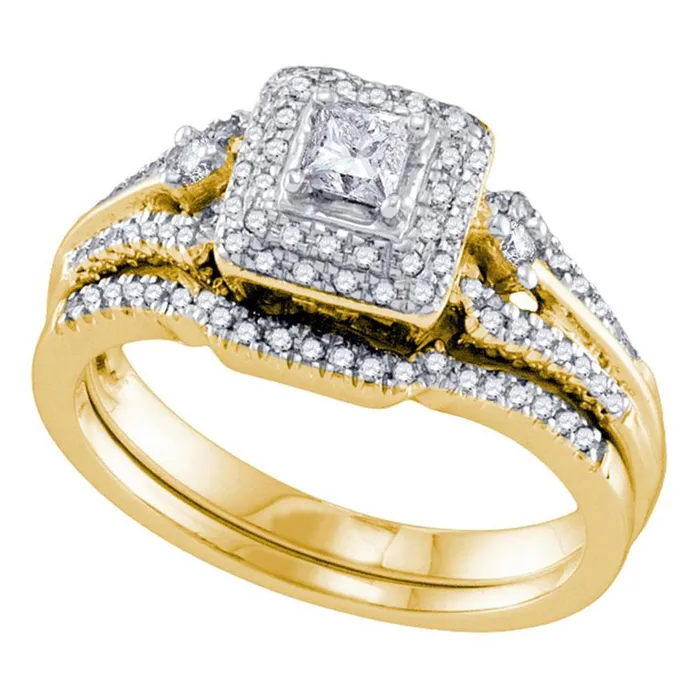 Rings gndatlanta 14k Yellow Gold Princess Diamond Bridal Wedding Ring Set 12 Cttw Certified Rings gndatlanta 14k Yellow Gold Princess Diamond Bridal Wedding Ring Set 12 Cttw Certified