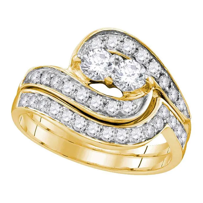 Rings gndatlanta 14k Yellow Gold Round Diamond Bridal Wedding Ring Set 1 Ctw Certified Rings gndatlanta 14k Yellow Gold Round Diamond Bridal Wedding Ring Set 1 Ctw Certified