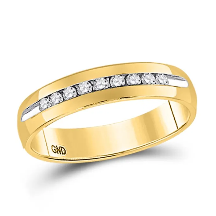 Rings gndatlanta 14k Yellow Gold Round Diamond Singlerow Channelset Wedding Band Ring 14 Cttw Rings gndatlanta 14k Yellow Gold Round Diamond Singlerow Channelset Wedding Band Ring 14 Cttw