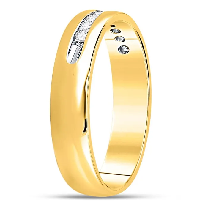Rings gndatlanta 14k Yellow Gold Round Diamond Singlerow Channelset Wedding Band Ring 14 Cttw