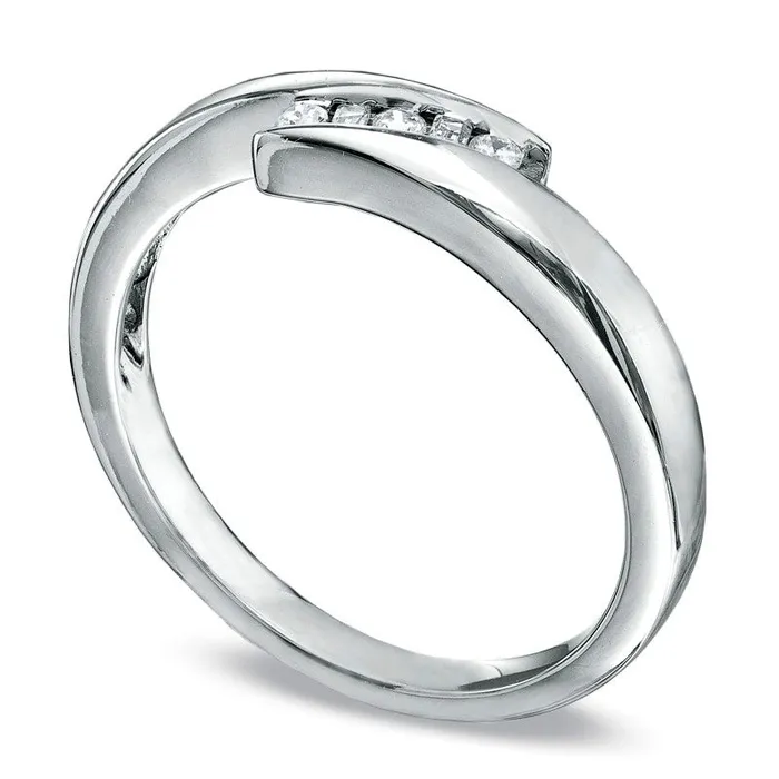 Rings Goldia 013 CT TW Natural Diamond Bypass Band in Sterling Silver Rings Goldia 013 CT TW Natural Diamond Bypass Band in Sterling Silver