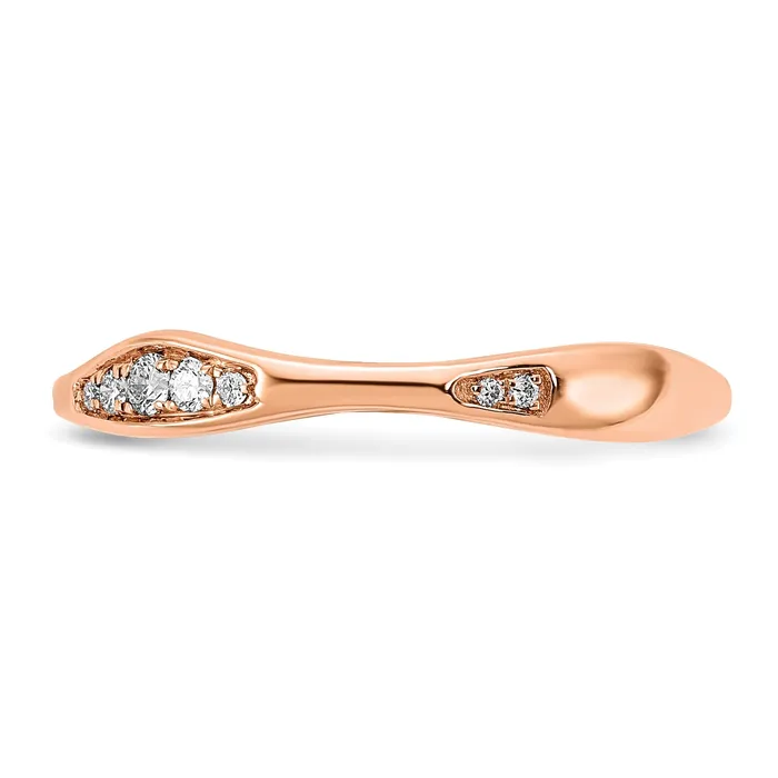 Rings Goldia 016ct CZ Solid Real 14k Rose Gold Wedding Wedding Band Ring