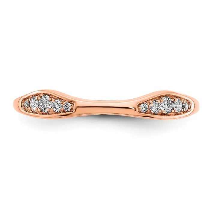 Rings Goldia 016ct CZ Solid Real 14k Rose Gold Wedding Wedding Band Ring