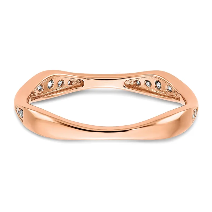 Rings Goldia 016ct CZ Solid Real 14k Rose Gold Wedding Wedding Band Ring