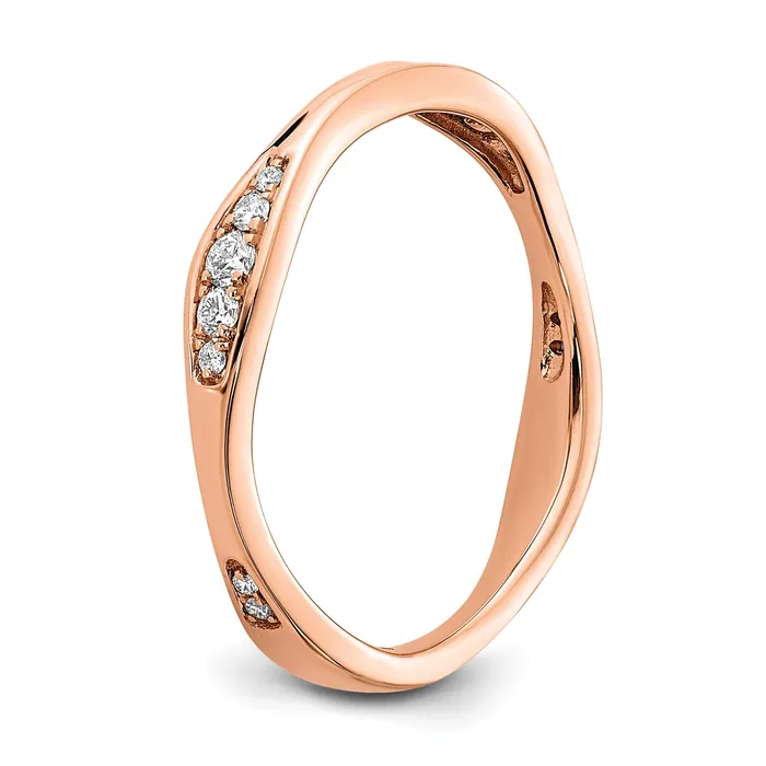 Rings Goldia 016ct CZ Solid Real 14k Rose Gold Wedding Wedding Band Ring