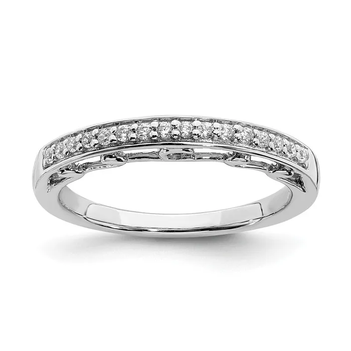 Rings Goldia 017ct CZ Solid Real 14k White Gold Wedding Band Ring