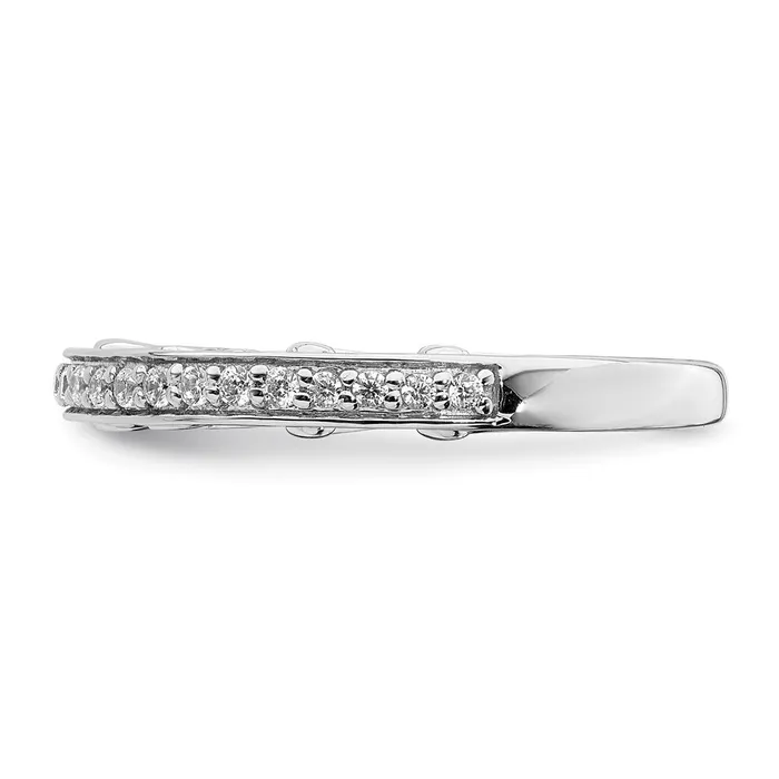 Rings Goldia 017ct CZ Solid Real 14k White Gold Wedding Band Ring