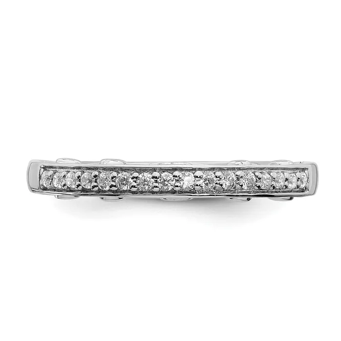 Rings Goldia 017ct CZ Solid Real 14k White Gold Wedding Band Ring
