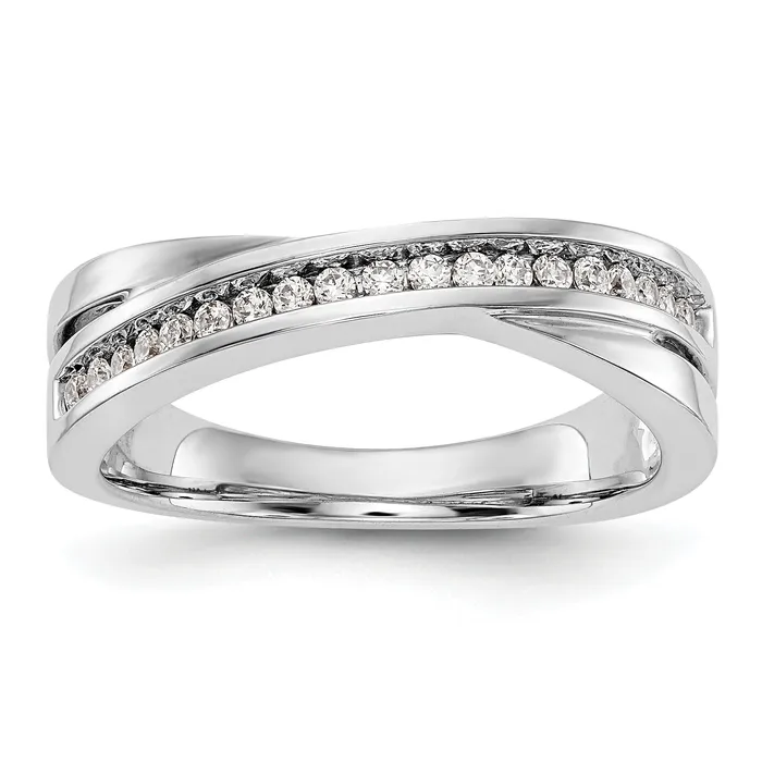 Rings Goldia 019ct CZ Solid Real 14K White Gold Wedding Band Ring