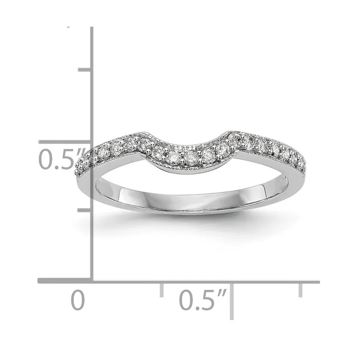 Rings Goldia 019ct CZ Solid Real 14K White Gold Wedding Band Ring