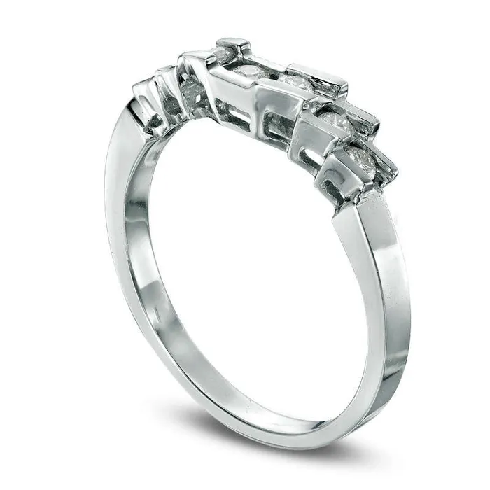 Rings Goldia 020 CT TW Natural Diamond Tapered Wedding Band in Solid 14K White Gold ISI2 Rings Goldia 020 CT TW Natural Diamond Tapered Wedding Band in Solid 14K White Gold ISI2