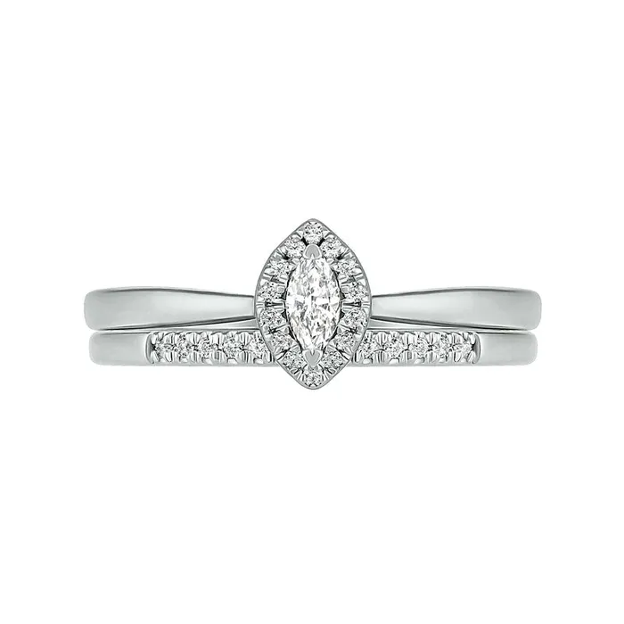 Rings Goldia 025 CT TW Marquise Natural Diamond Frame Bridal Engagement Ring Set in Solid 10K White Gold Rings Goldia 025 CT TW Marquise Natural Diamond Frame Bridal Engagement Ring Set in Solid 10K White Gold