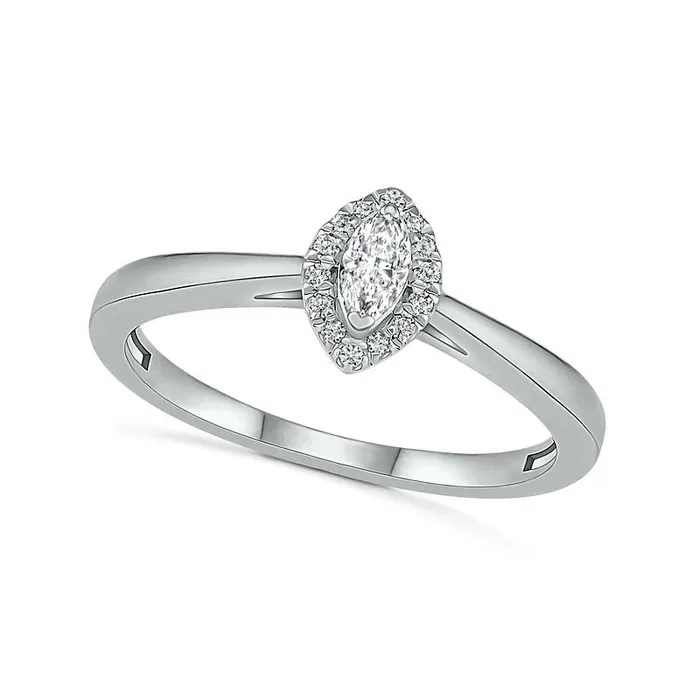 Rings Goldia 025 CT TW Marquise Natural Diamond Frame Bridal Engagement Ring Set in Solid 10K White Gold Rings Goldia 025 CT TW Marquise Natural Diamond Frame Bridal Engagement Ring Set in Solid 10K White Gold
