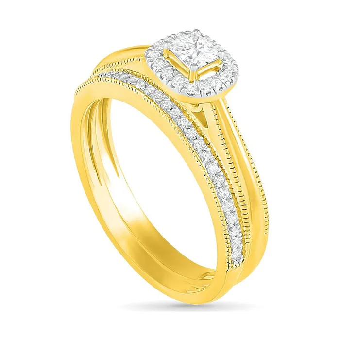 Rings Goldia 033 CT TW PrincessCut Natural Diamond Frame Antique VintageStyle Bridal Engagement Ring Set in Solid 10K Yellow Gold Rings Goldia 033 CT TW PrincessCut Natural Diamond Frame Antique VintageStyle Bridal Engagement Ring Set in Solid 10K Yellow Gold
