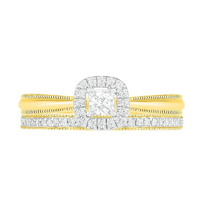 Rings Goldia 033 CT TW PrincessCut Natural Diamond Frame Antique VintageStyle Bridal Engagement Ring Set in Solid 10K Yellow Gold Rings Goldia 033 CT TW PrincessCut Natural Diamond Frame Antique VintageStyle Bridal Engagement Ring Set in Solid 10K Yellow Gold