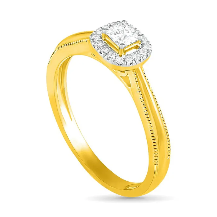 Rings Goldia 033 CT TW PrincessCut Natural Diamond Frame Antique VintageStyle Bridal Engagement Ring Set in Solid 10K Yellow Gold Rings Goldia 033 CT TW PrincessCut Natural Diamond Frame Antique VintageStyle Bridal Engagement Ring Set in Solid 10K Yellow Gold