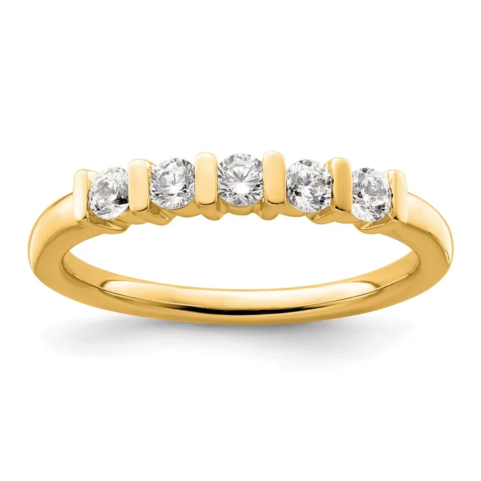 Rings Goldia 035ct CZ Solid Real 14K Yellow Gold 5Stone Wedding Band Ring Rings Goldia 035ct CZ Solid Real 14K Yellow Gold 5Stone Wedding Band Ring