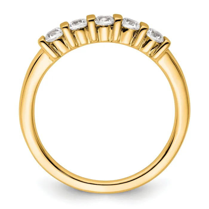 Rings Goldia 035ct CZ Solid Real 14K Yellow Gold 5Stone Wedding Band Ring