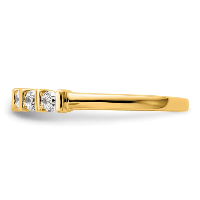 Rings Goldia 035ct CZ Solid Real 14K Yellow Gold 5Stone Wedding Band Ring
