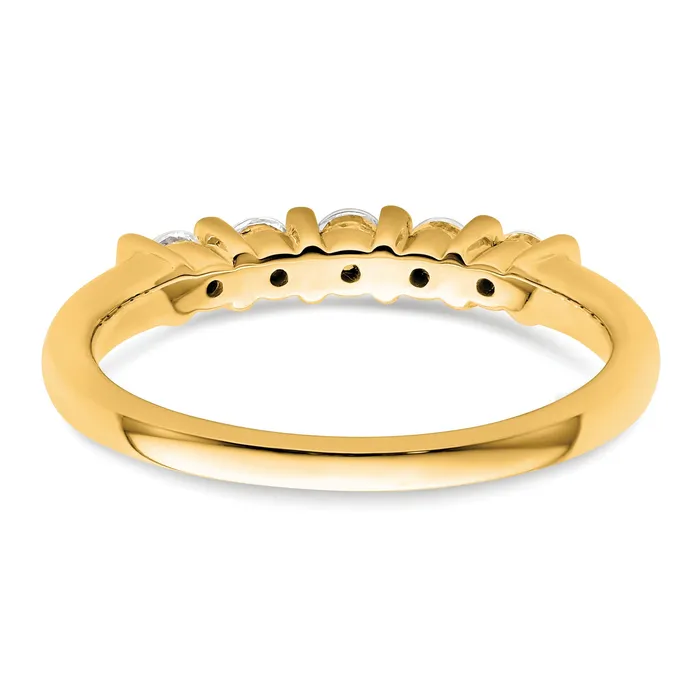 Rings Goldia 035ct CZ Solid Real 14K Yellow Gold 5Stone Wedding Band Ring