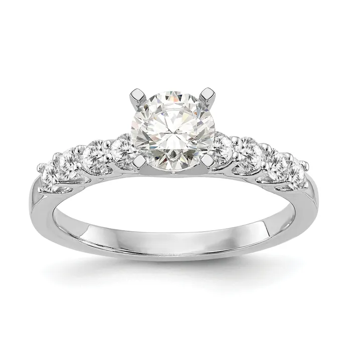 Rings Goldia 040ct CZ Solid Real 14K White Gold Peg Set Engagement Ring