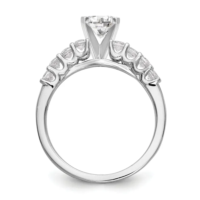 Rings Goldia 040ct CZ Solid Real 14K White Gold Peg Set Engagement Ring