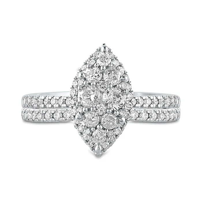Rings Goldia 10 CT TW Composite Marquise Natural Diamond Bridal Engagement Ring Set in Solid 10K White Gold Rings Goldia 10 CT TW Composite Marquise Natural Diamond Bridal Engagement Ring Set in Solid 10K White Gold