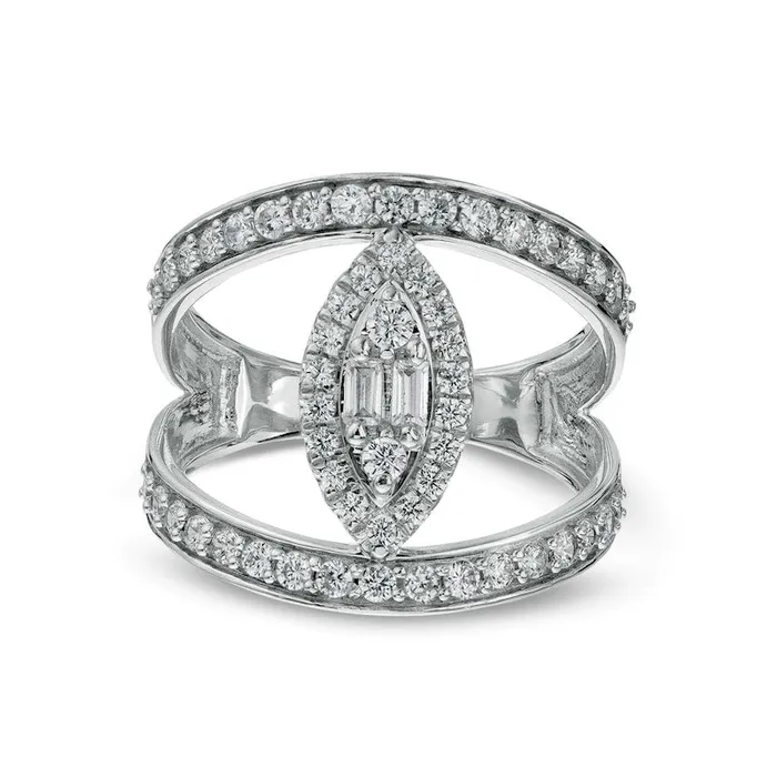 Rings Goldia 10 CT TW Composite MarquiseShaped Natural Diamond Frame Open Shank Ring in Solid 10K White Gold Rings Goldia 10 CT TW Composite MarquiseShaped Natural Diamond Frame Open Shank Ring in Solid 10K White Gold