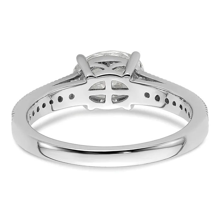Rings Goldia 100ct CZ Solid Real 14k White East West 1ct Oval Eng Dia Ring