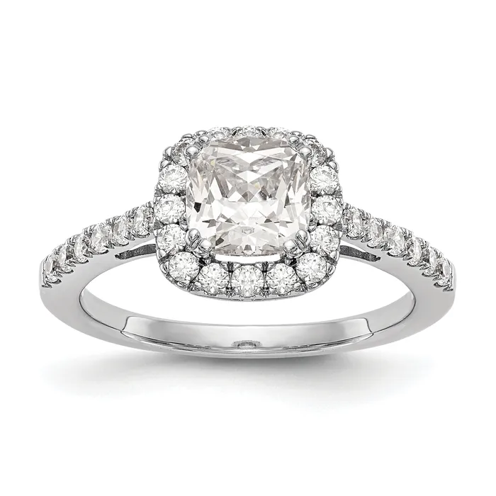 Rings Goldia 175ct CZ Solid Real 14K White Gold Cushion Halo Engagement Ring Rings Goldia 175ct CZ Solid Real 14K White Gold Cushion Halo Engagement Ring